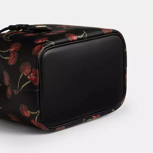 🍒 COACH Rowan Bucket Bag & Rowan Charm w/Sequin Cherry Print - Picture 8 of 14